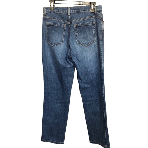 GLORIA VANDERBILT Amanda Straight Leg Blue Denim 5-pocket Jeans Sz Missy 8 Short - Picture 3 of 12